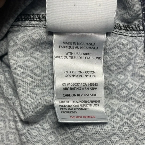 Ariat FR Button Down Shirt Khaki Tan Mens 3XL Tall Long Sleeve CAT2 Workwear - Picture 9 of 11